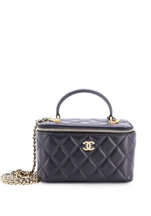 CHANEL Pre-Owned Classic Top Handle Vanity Case with Chain Quilted Lambskin Small crossbody bag - Black
