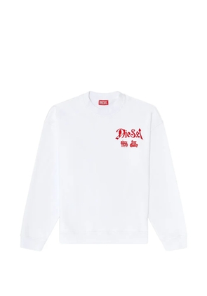 Diesel cotton sweatshirt with flocked graphics - White