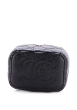 CHANEL Pre-Owned Classic Vanity Case with Chain Quilted Caviar Mini pouch - Black