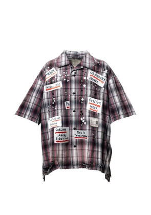 Maison MIHARA YASUHIRO sticker-patch studded shirt - Black
