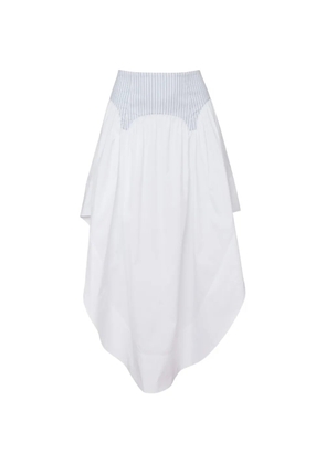 Fleur Du Mal Poplin Garter asymmetric skirt - White
