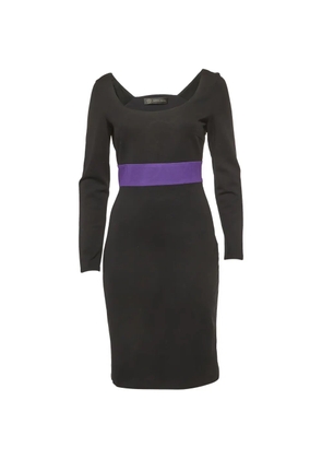 Versace Pre-Owned abstract-pattern long-sleeve midi dress - Black