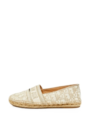 Christian Dior Pre-Owned Granville logo-print flat espadrilles - Neutrals