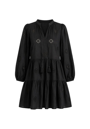 Seafolly embroidered tiered midi dress - Black