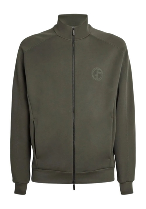 Giorgio Armani logo-embroidered zip-up sweatshirt - Green
