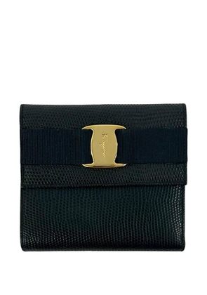 Ferragamo Pre-Owned 2010-2026 Embossed Leather Vara Trifold Wallet small wallets - Black