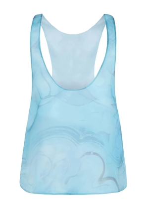 Giorgio Armani floral-print tank top - Blue