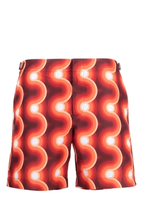 Orlebar Brown geometric-pattern swim shorts - Red