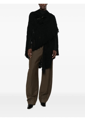 Chiara Is Scialle Peonia crochet-knit fringed poncho - Black