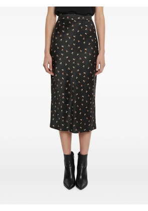 Victoria Victoria Beckham floral-print midi skirt - Black