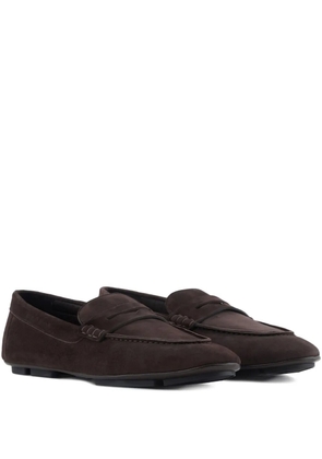 Giorgio Armani leather boat shoes - Brown
