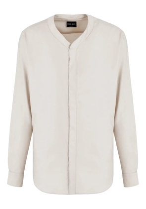 Giorgio Armani collarless long-sleeved shirt - Neutrals