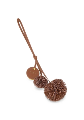 GIANNI CHIARINI double pom-pom keyring - Brown