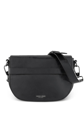 Giorgio Armani buckle strap shoulder bag - Black