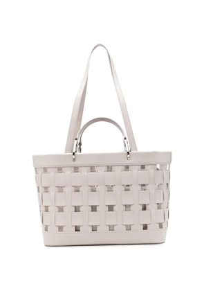 Emporio Armani medium woven tote bag - Neutrals