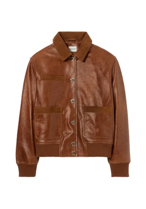 Claudie Pierlot point-collar leather jacket - Brown