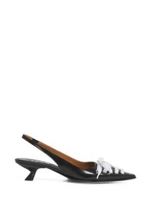 Marni black leather Kat slingback pumps