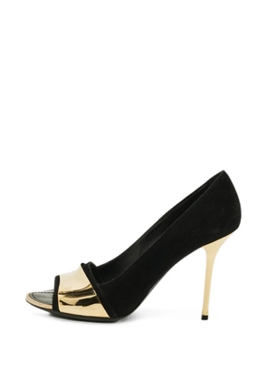 Louis Vuitton Pre-Owned metal plate peep-toe pumps - Black