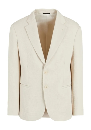 Giorgio Armani single-breasted textured blazer - Neutrals
