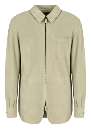 Giorgio Armani zip-up suede jacket - Green