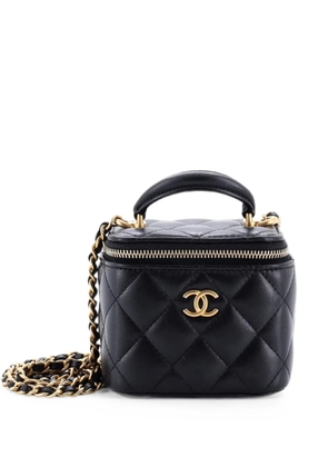 CHANEL Pre-Owned Classic Top Handle Vanity Case with Chain Quilted Lambskin Mini crossbody bag - Black