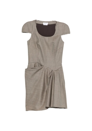 Alexander McQueen draped cap-sleeve mini dress - Brown