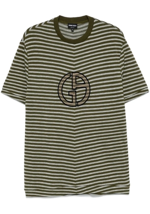 Giorgio Armani flocked-logo T-shirt - Green
