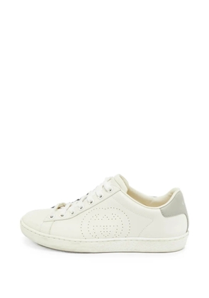 Gucci Pre-Owned Ace Interlocking G leather sneakers - Neutrals