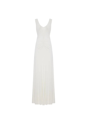 Self-Portrait ruched sleeveless maxi dress - White