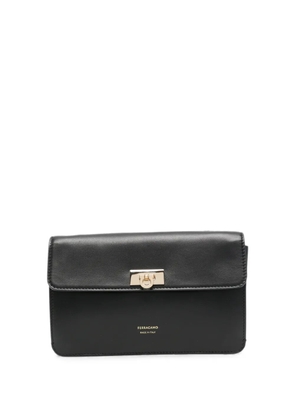 Ferragamo Gancini logo-detail clutch bag - Black