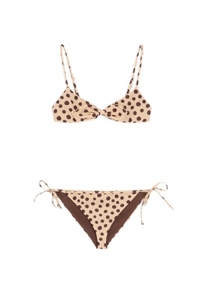 Valentino Garavani lycra swimsuit in Plus de Pois Dalmata polka dot - Neutrals