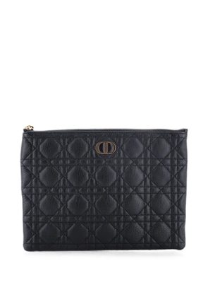 Christian Dior Pre-Owned Caro Daily Cannage Quilt Calfskin Medium pouch - Black