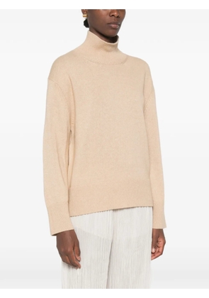 SERGIO MORETTI FIRENZE ribbed-trim mock-neck sweater - Neutrals