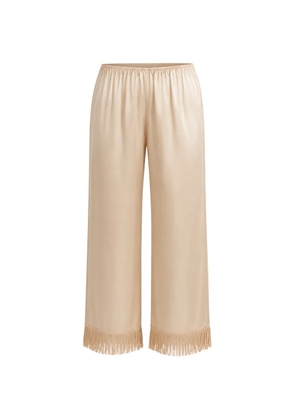 DÔEN Lavon fringe-trim straight trousers - Neutrals