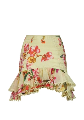 Charo Ruiz Ibiza floral-print ruffled skirt - Neutrals