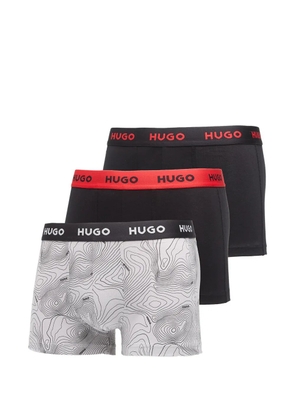 HUGO logo-waistband pack of three trunks - White