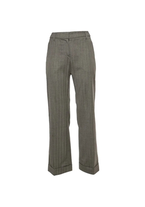Brunello Cucinelli Vintage herringbone turn-up trousers - Grey