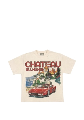 ALL HUMAN Holidae distressed-effect T-shirt - Neutrals