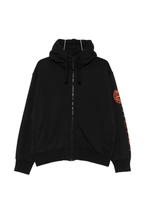 Stone Island logo-print zip-up hoodie - Black