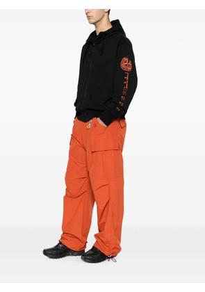 Stone Island logo-print zip-up hoodie - Black