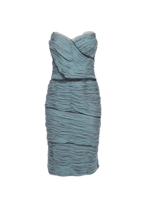 Dolce & Gabbana Pre-Owned ruched strapless midi dress - Blue