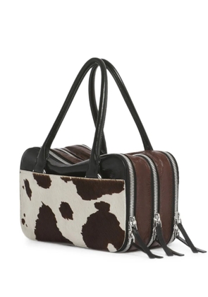 Marni Boxyne cow-print leather tote bag - Brown