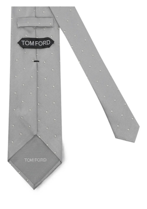 TOM FORD polka-dot silk tie - Grey