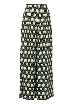 Agua By Agua Bendita Piñon Perla floral-print trousers - Black