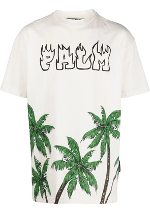 Palm Angels palm-print cotton T-shirt - White