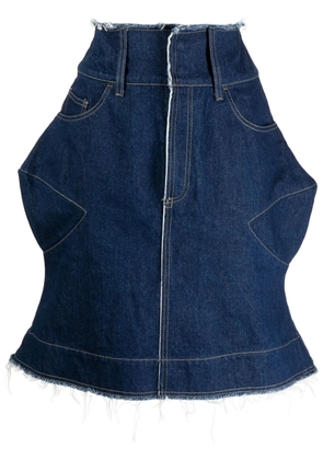 Paula Canovas del Vas logo-patch denim skirt - Blue
