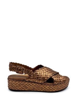 PONS QUINTANA Forli woven crossover sandals - Gold