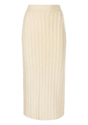 Jil Sander ribbed-knit wool midi skirt - Neutrals