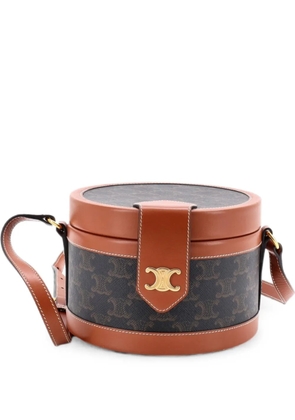 Celine Pre-Owned Tambour Bag Triomphe Coated Canvas Medium crossbody bag - Brown