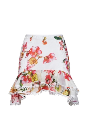 Charo Ruiz Ibiza floral-print ruffled skirt - White